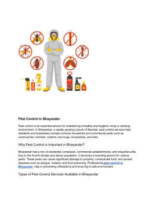 Pest Control in Bhayandar