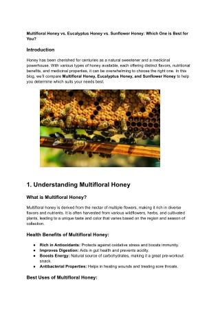 Multifloral Honey vs