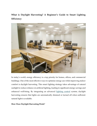 What is Daylight Harvesting? A Beginner’s Guide to Smart Lighting Efficiency