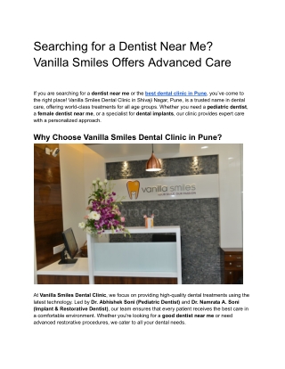 Searching for a Dentist Near Me