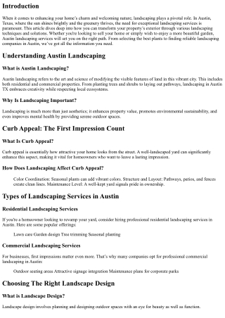 Austin Landscaping Services: How to Revamp Your Curb Appeal
