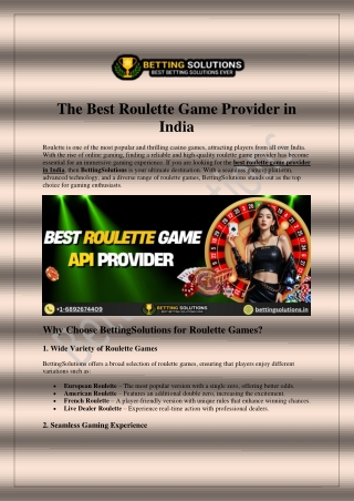 The Best Roulette Game Provider in India