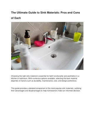 the ultimate guide to sink materials pros