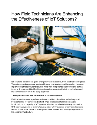 how field technicians are enhancing