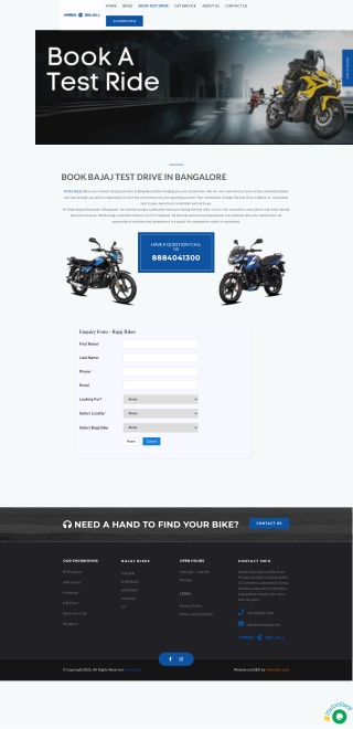 Bajaj bike test ride near me Bangalore - Amba Bajaj