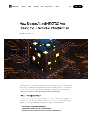 Advancing AI Infrastructure Sharon AI & NEXTDC Collaboration