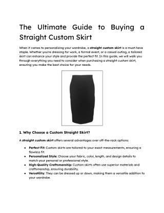 The Ultimate Guide to Buying a Straight Custom Skirt