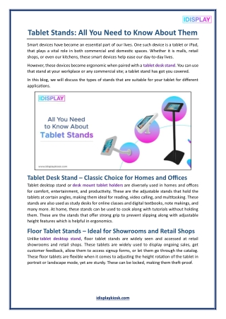Tablet Stands - All You Need to Know About Them