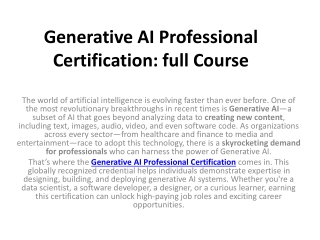 generative ai professional certification full course