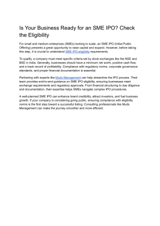 Is Your Business Ready for an SME IPO