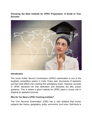 Choosing the Best Institute for UPSC Preparation_ A Guide to Your Success
