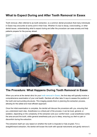 what to expect during and after tooth removal