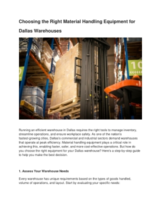 choosing-the-right-material-handling-equipment-for-dallas-warehouses