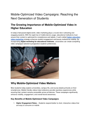 Mobile-Optimized Video Campaigns_ Reaching the Next Generation of Students