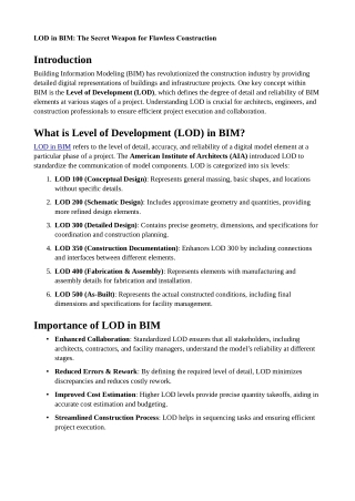 LOD in BIM: The Secret Weapon for Flawless Construction