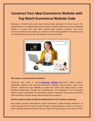 construct your ideal ecommerce website with