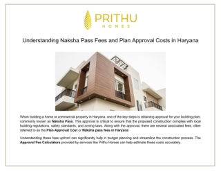 Understanding Naksha Pass Fees and Plan Approval Costs in Haryana