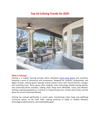 Top 16 Coliving Trends for 2025 - Cohaus LLC