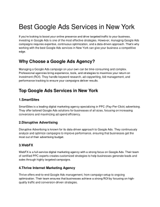 best google ads services in new york
