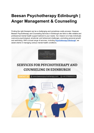 Beesan Psychotherapy Edinburgh _ Anger Management & Counseling