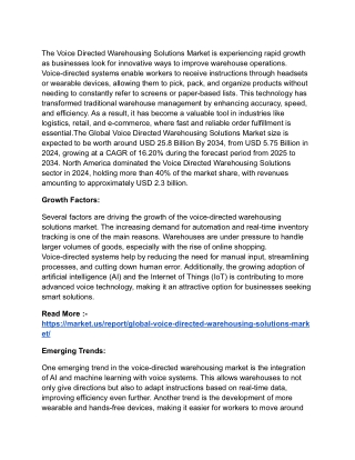 Voice Directed Warehousing Solutions Market_ Analyzing the Role of Voice in Modern Warehousing