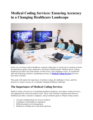 Medical Coding Services: Ensuring Accuracy in a Changing Healthcare Landscape