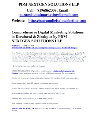 Digital Marketing and Website Designing Company in Zirakpur and Derabassi