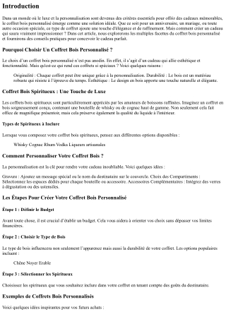 Coffret Bois Personnalisé : Créez un Cadeau Unique