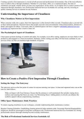 creating a positive first impression is crucial