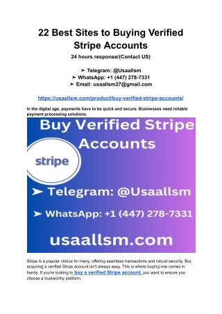 22 Best Sites to Buying Verified Stripe Accounts