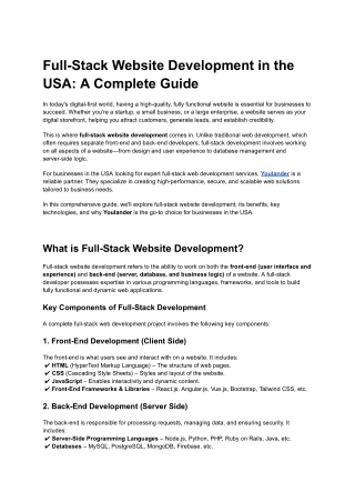 full stack website development