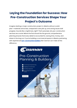 How Pre-Construction Services Shape Your Project’s Outcome