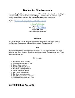 buy verified bitget accounts