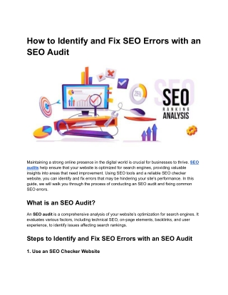 how to identify and fix seo errors with