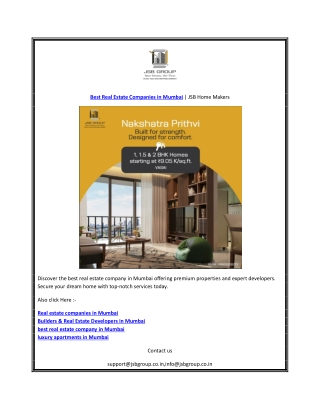 Best Real Estate Companies in Mumbai
