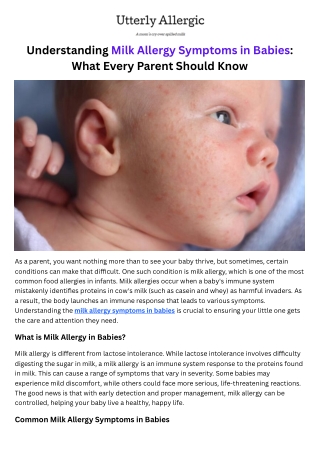 Understanding Milk Allergy Symptoms in Babies - What Every Parent Should Know