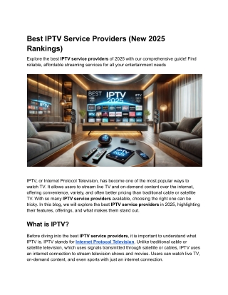 Best IPTV Service Providers (New 2025 Rankings)