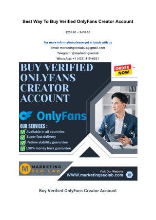 The Best Sellar 2.7 websites to Buy Verified OnlyFans Creator Account