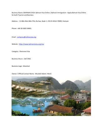BAHRAIN EVISA  Bahrain Visa Online | Bahrain Immigration - Apply Bahrain Visa On