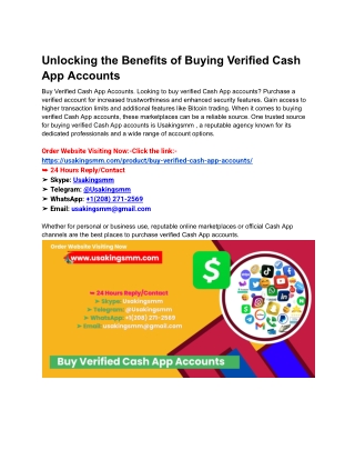 Unlocking the Benefits of Buying Verified Cash App Accounts