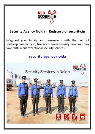 Security Agency Noida  Redscorpionsecurity.in