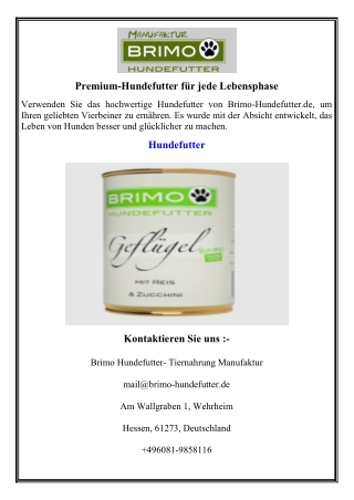 Premium-Hundefutter für jede Lebensphase