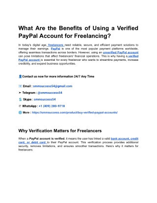 What Are the Benefits of Using a Verified PayPal Account for Freelancing_