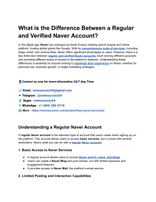 What is the Difference Between a Regular and Verified Naver Account_