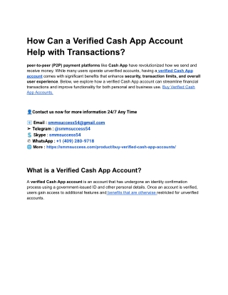 How Can a Verified Cash App Account Help with Transactions