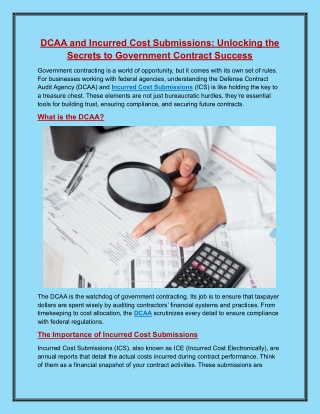 DCAA and Incurred Cost Submissions Unlocking the Secrets to Government Contract Success