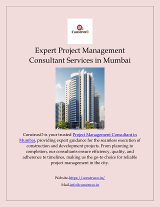 Expert Project Management Consultant Services in Mumbai