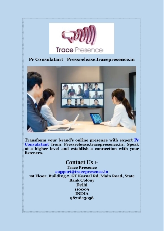 pr consulatant pressrelease tracepresence in