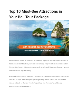 Book Bali Tour Package