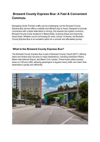 broward county express bus a fast convenient